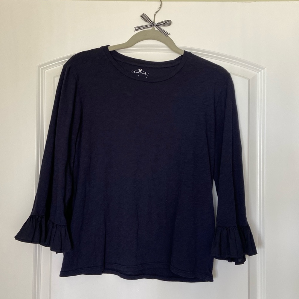 Velvet by Graham and Spencer “vintage slub” tee, S, Navy blue